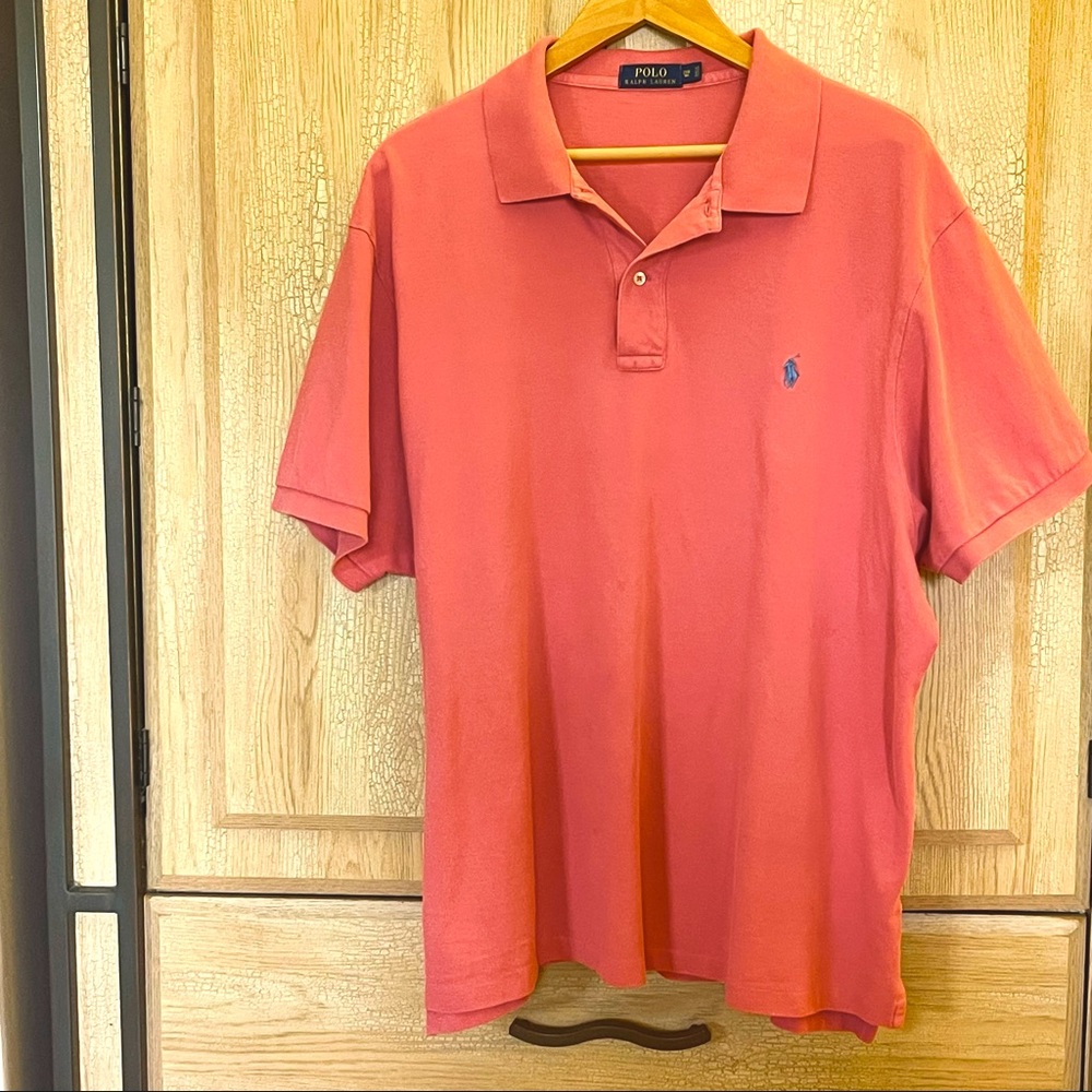 Men’s Ralph Lauren The Iconic Mesh Polo Shirt XXL - Salmon/Red
